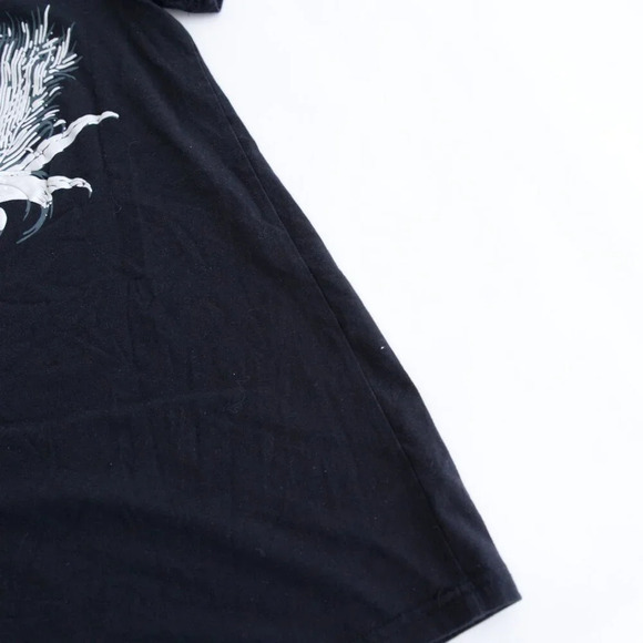 Vintage Tapout Y2K Black White Skull Puff Print Skull Grunge Short Sleeve Shirt - Picture 6 of 11